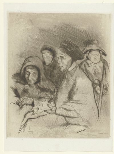 Vier oude vrouwen door Pierre Georges Jeanniot