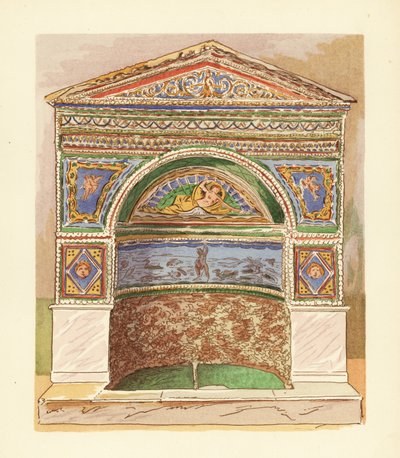 Emaille mozaïekfontein in het Huis van de Beer, of Casa dell