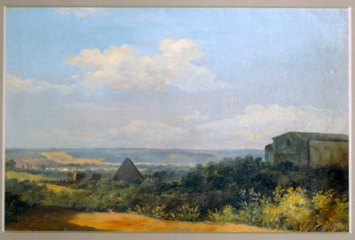 De piramide van Cestius in Rome - De piramide van Cestius in Rome. Papier op karton ... door Pierre Henri de Valenciennes
