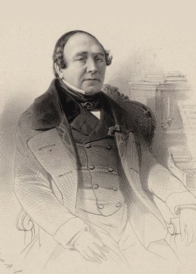 Portret van de operazanger Louis Antoine Eléonore Ponchard 1787-1866, 1850 door Pierre Hippolyte Aumont