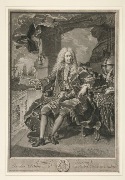 Portret van Samuel Bernard, Graaf van Coubert door Pierre Imbert Drevet