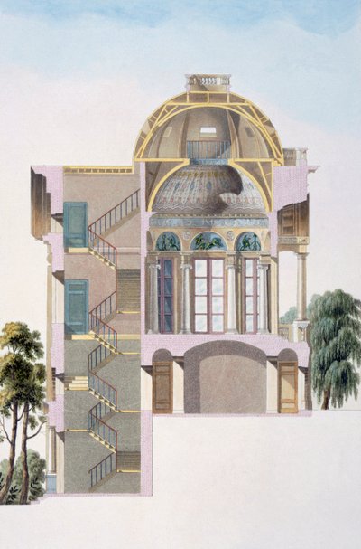 Dwarsdoorsnede van het Paviljoen van Hingene, nabij Antwerpen, uit 