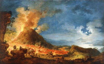 De Uitbarsting van de Vesuvius, met Toeschouwers op de Voorgrond door Pierre Jacques Volaire