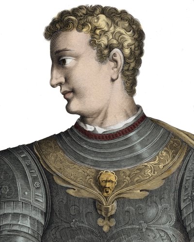 Caligula (Caius Caesar Germanicus) (12-41), Romeins keizer - Caius Caesar Germanicus genaamd Caligula (12-41), Romeins keizer - Gravure door Pierre Jean Mariette door Pierre Jean Mariette
