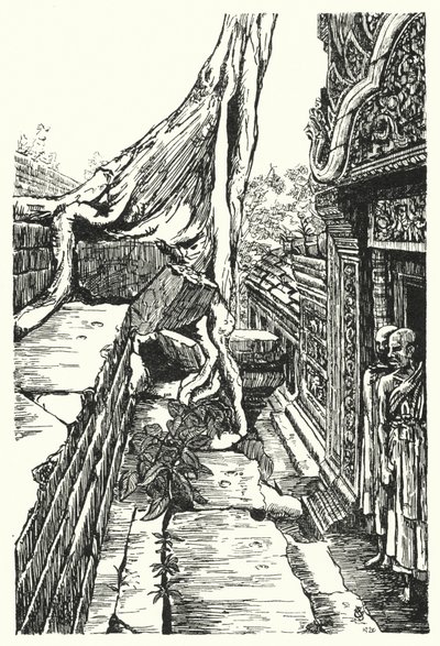 Op de Tweede Verdieping, Baphuon (gravure) door Pierre Jeannerat de Beerski