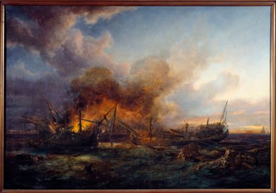 Gevecht van de Supervisor en Quebec in 1779 door Pierre Julien Gilbert