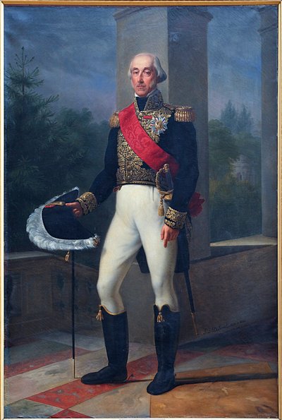 Frans: Portrait en pied duc de Bourbon, en tenue de lieutenant général door Pierre-Louis Delaval