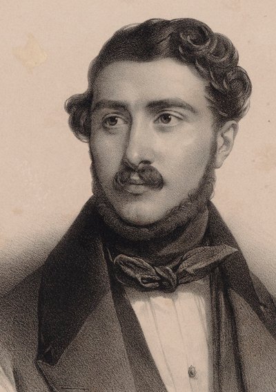 Portret van de componist Théodore Labarre 1805-1870 door Pierre Louis Henri Grevedon