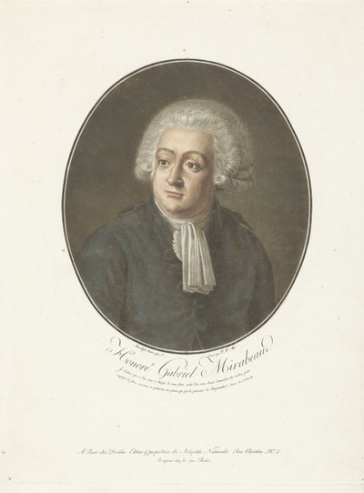Portret van Honoré Gabriel Mirabeau (Collection des Grands Hommes) (series title) door Pierre Michel Alix