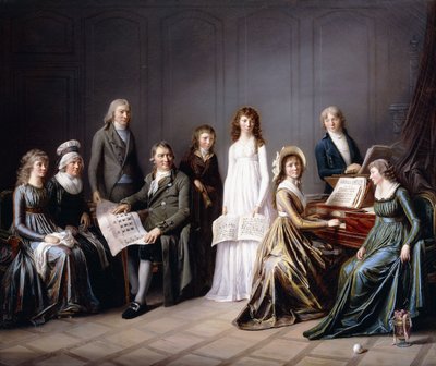 Portret van Johann Burki, Commissaris-Generaal van het kanton Bern, en zijn familie, 1797 door Pierre Nicolas Legrand
