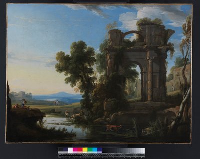 Landschap met klassieke ruïnes, 1640-1645 door Pierre Patel