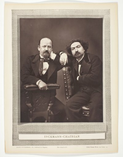 Émile Erckmann (Frans schrijver, 1822-1899) en Alexandre Chatrian (Frans schrijver, 1826-1890) door Pierre Petit