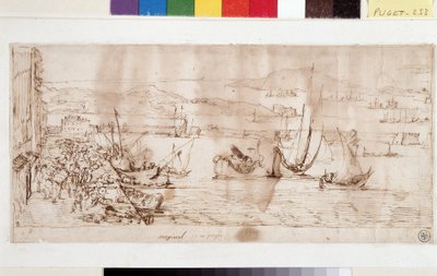 De haven en de haven van Toulon door Pierre Puget