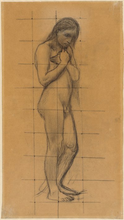 Stehender männlicher Akt door Pierre Puvis de Chavannes