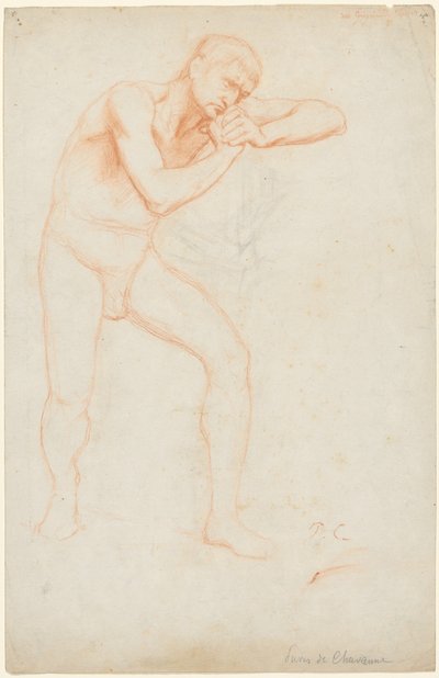 Mannelijke naakt, 1891 door Pierre Puvis de Chavannes