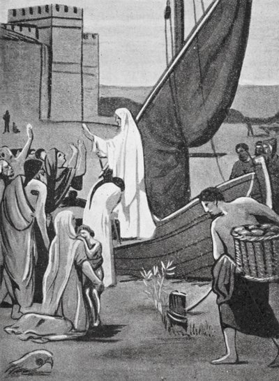 St. Genevieve brengt voorraden naar Parijs door Pierre Puvis de Chavannes