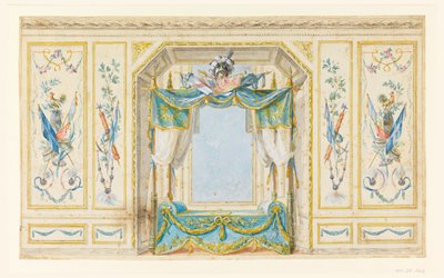Opstand van de Muur van een Slaapkamer met Alcove door Pierre Ranson