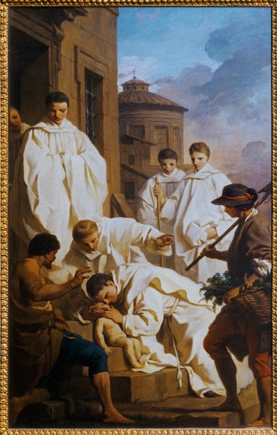 Saint Benoit ressuscite un enfant - Sint Benedictus laat een kind herrijzen ... door Pierre Subleyras