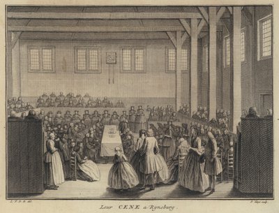 Avondmaal in een Collegiant kerk in Rijnsburg, Nederland door Pierre Tanje
