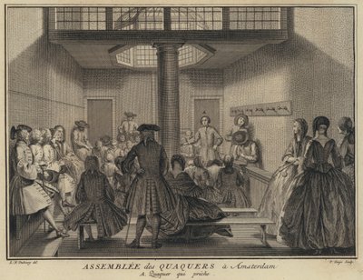 Man die preekt op een bijeenkomst van Quakers in Amsterdam, Nederland door Pierre Tanje