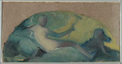 Studie voor een Tympanon met Liggend Figuur door Pierre Victor Galland