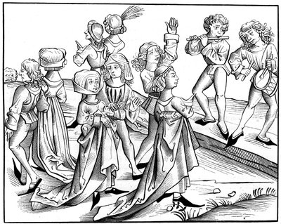 Kerstavond dans, 1493 1849 door Pierre Wolgmuth