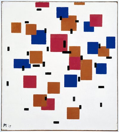 Compositie in kleur A door Piet Mondrian