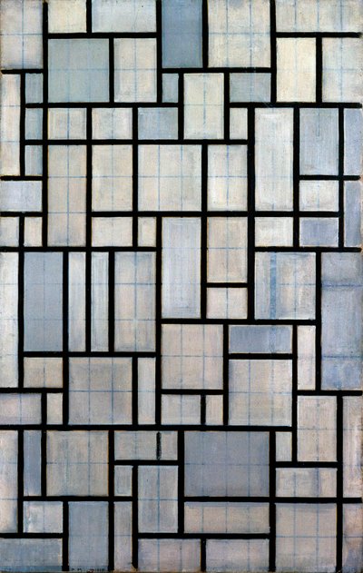 Compositie met Raster 2, 1915 door Piet Mondrian