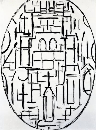 Piet Mondriaan (1872–1944), Kerk in Domburg, 1914 door Piet Mondrian