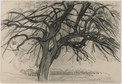 Voorstudie voor Avond: De Rode Boom, 1908 door Piet Mondrian