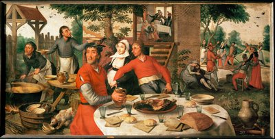 Boerenfeest ... (olieverf op eikenhout) door Pieter (1507/08-75) Aertsen