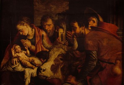 Aanbidding der herders door Pieter Aertsen