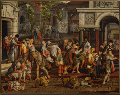 Christelijke werken van barmhartigheid door Pieter Aertsen