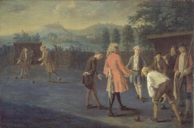 Figuren op een Bowling Green door Pieter Angillis