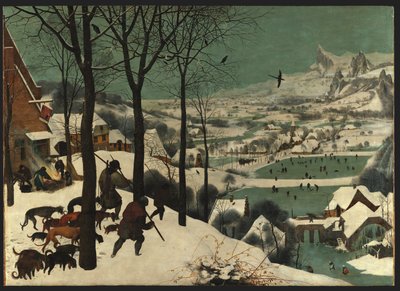 Duits: Jäger im Schnee (Winter) De jagers in de sneeuw door Pieter Brueghel the Elder