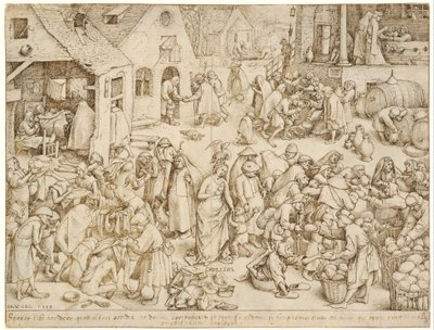 De zeven deugden 3 Liefdadigheid door Pieter Brueghel the Elder