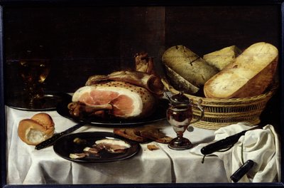 Stilleven met ham door Pieter Claesz