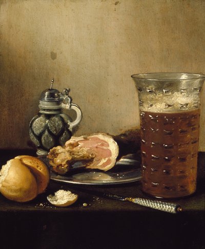 Stilleven met een Ham, 17e eeuw door Pieter Claesz