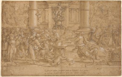 Het offer in Lystra door Pieter Coecke van Aelst