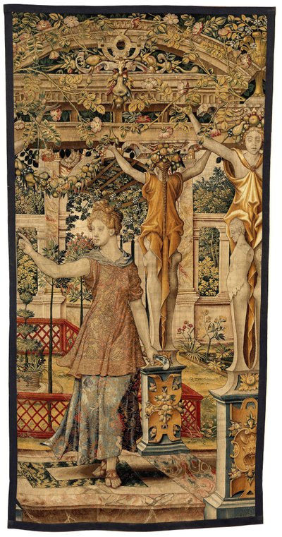 Vertumnus en Pomona: Vertumnus getransformeerd in een boer, c.1550 door Pieter Coecke van Aelst