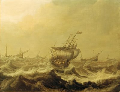 Schepen in de Storm door Pieter Coopse