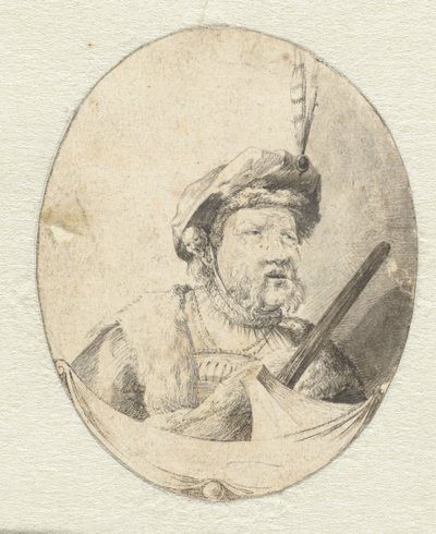 Borstbeeld van een man in Oosterse kledij door Pieter Cornelisz. Verbeeck (possibly)