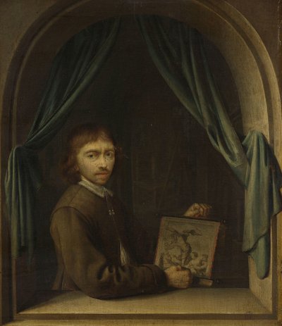 Portret van een schilder door Pieter Cornelisz. van Egmondt (attributed to)