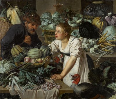 Stilleven met twee figuren door Pieter Cornelisz. van Rijck