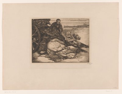 Gewond trekpaard door Pieter Dupont (signed by artist)