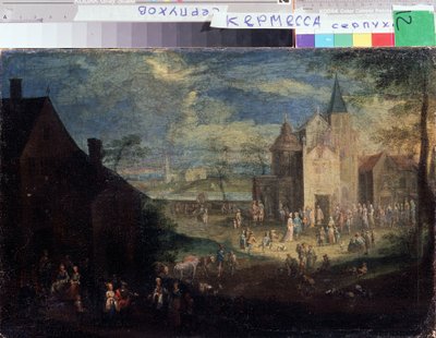 Kermis op het dorpsplein door Peeter Gijsels