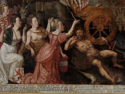 Detail van Allegorie van de Vrede van 1577 in de Lage Landen door Pieter II Claeissens