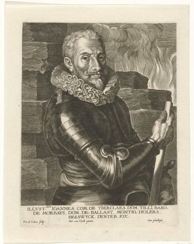 Portret van Johann Tserclaes, Graaf van Tilly door Pieter I Jode de