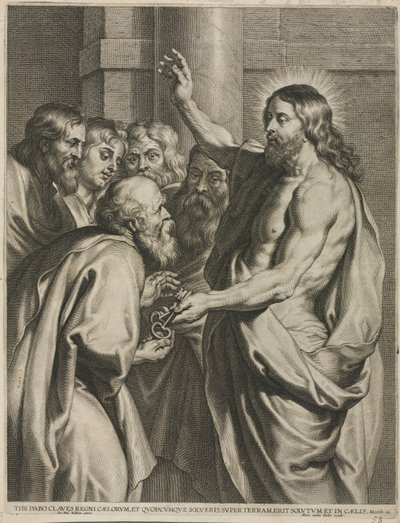 Christus Geeft de Sleutels aan Petrus door Pieter I de Jode