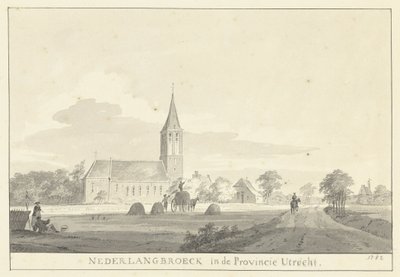 Gezicht op het dorp Nederlangbroek door Pieter Jan van Liender